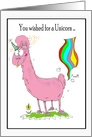 Birthday Llama Farting a Rainbow Cartoon card