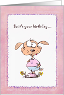 Birthday Smell of Old People And Birthday Cake Humor Cartoon card