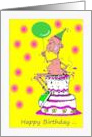 Birthday Sweet Cheeks Naked Man Sitting On Cake Cartoon Adult Humor card