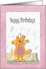 Birthday See My Cute Little Beaver Adult Humor Cartoon card