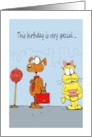 Birthday This Birthday Is Very Special Cartoon Humor Bus Stop Waiting card