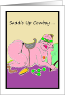 Birthday Saddle Up Sexy Cowboy Sex Toys Cartoon card