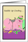Birthday Saddle Up Sexy Cowboy Sex Toys Cartoon card