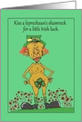Holiday St. Patrick’s Day Kiss My Shamrock Cartoon card