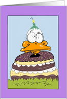 Birthday Duck Doughnut card