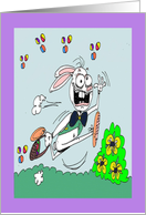 Easter Crazy Easter Egg Chucking Funny Bunny card