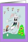 Easter Crazy Easter Egg Chucking Funny Bunny card