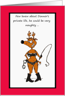 Christmas Holiday Donner’s Naughty Private Life Cartoon card