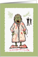 Halloween Zombie Wife Walking Dead Ass Chewing Humor Cartoon card