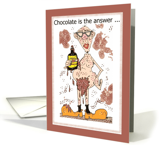Birthday Chocolate Covered Naked Man Adult Cartoon card (1544246)