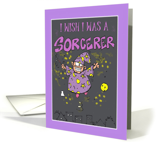 Birthday I Wish I Was A Sorcerer Cartoon Moonlight Magic card