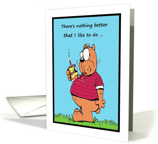 Birthday Bear Birthday Cake Cartoon card (1548500)
