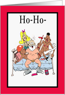 Adult Christmas Holy Shit Cartoon Naught Santa Orgy card