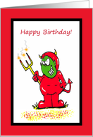 Birthday You Horny Little Devil Cartoon card