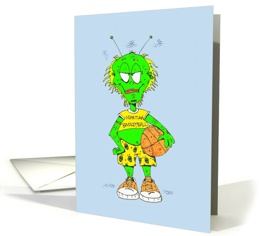 Birthday Alien Take Me To Your Birthday Cake Cartoon card (1552262)