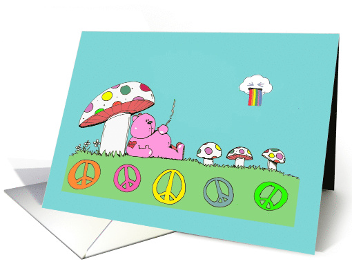 Birthday Beary Peacefull Birthday Rainbow Cartoon card (1552332)