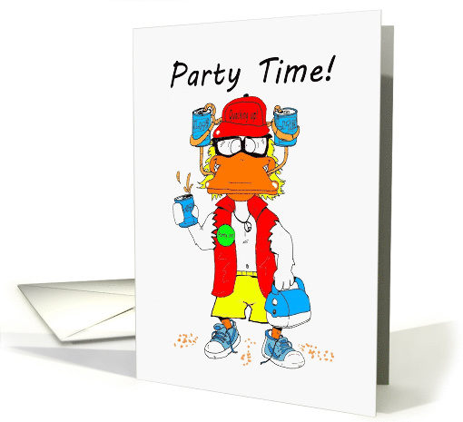 Birthday Party Duck Invatation Cartoon card (1552660)