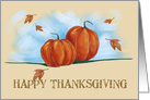 Happy Thanksgiving Fall Pumpkins and Leaves card