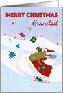 For Grandad Christmas Santa Claus Skiing card