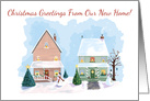 Christmas Greetings New Home Winter Houses card