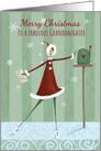 Fabulous Christmas Granddaughter, Modern Girl Mailbox card