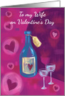 To my Wife on Valentine’s Day Bottle hearts card