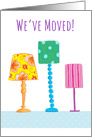 We’ve Moved New Home modern lamps card
