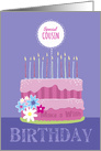 Special Cousin Birthday Cake with Candles card