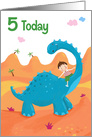 5 Today Birthday Boy Dinosaur card