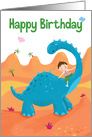 Happy Birthday Boy Blue Dinosaur card