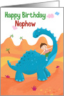 Happy Birthday Nephew Boy Blue Dinosaur card