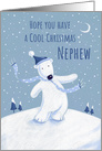 Cool Christmas Nephew Blue Polar Bear card