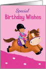 Special Birthday Wishes Horse Riding Girl card