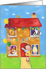 Happy Birthday Animal and Girl House card