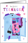 Happy 13th Birthday Teenager Girls Wardrobe card
