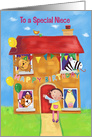 Happy Birthday Special Niece Animal and Girl House card