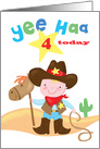 Happy Birthday Cowboy Horse Star 4 Today card