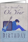 Special Son Birthday Boy Guitar & Amp Distressed text card