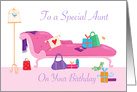 To a Special Aunt Birthday Gifts Pink Chaise Longue card