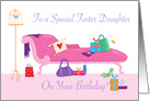 To a Special Foster Daughter Birthday Gifts Pink Chaise Longue card