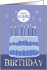 Special Husband Birthday Cake Candles and Stars Distressed Text card