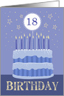 18th Birthday Cake Male Candles and Stars Distressed Text card