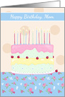 Happy Birthday Mom Floral Cake card