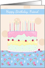 Happy Birthday Friend Floral Cake card