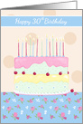 Happy 30th Birthday Floral Cake card