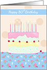 Happy 80th Birthday Floral Cake card