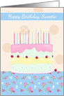 Happy Birthday Sweetie Floral Cake card