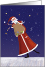 Santa Claus with Christmas Sack of Gifts card
