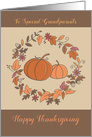 Grandparents Thanksgiving Leaf wreath Pumpkins card