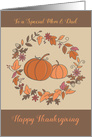 Mom and Dad Thanksgiving Leaf wreath Pumpkins card